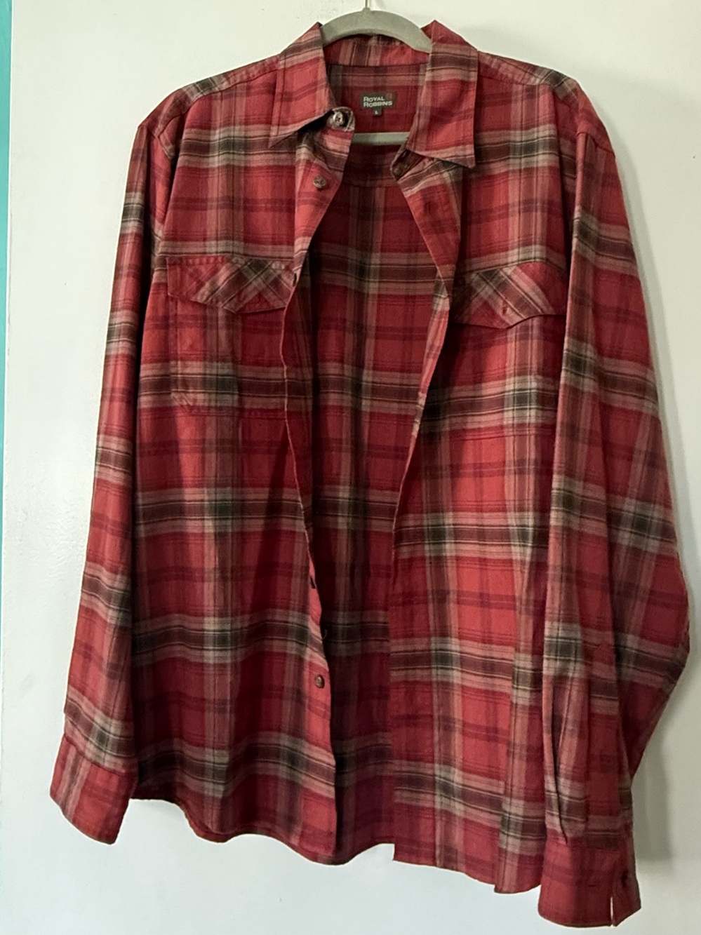 Royal Robbins Red Plaid Button-Up Shirt